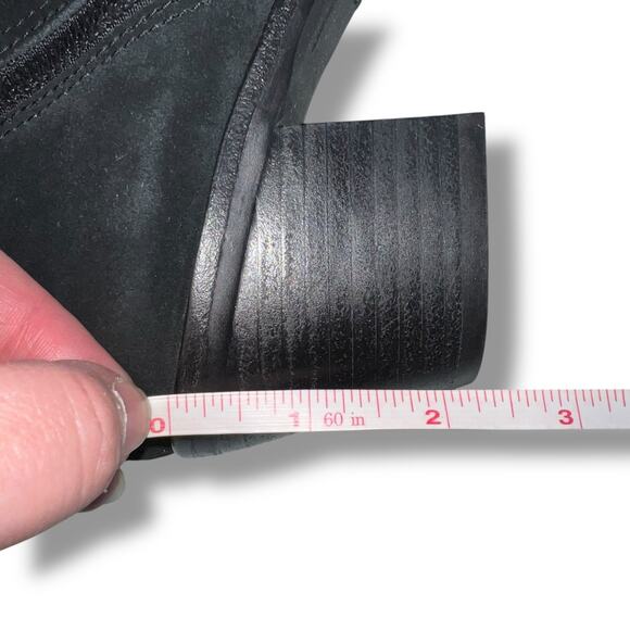 UGG Womens Breeda Suede Ankle Boots Mid Heel Zip Closure Almond Toe Black Sz 9 - Picture 12 of 16